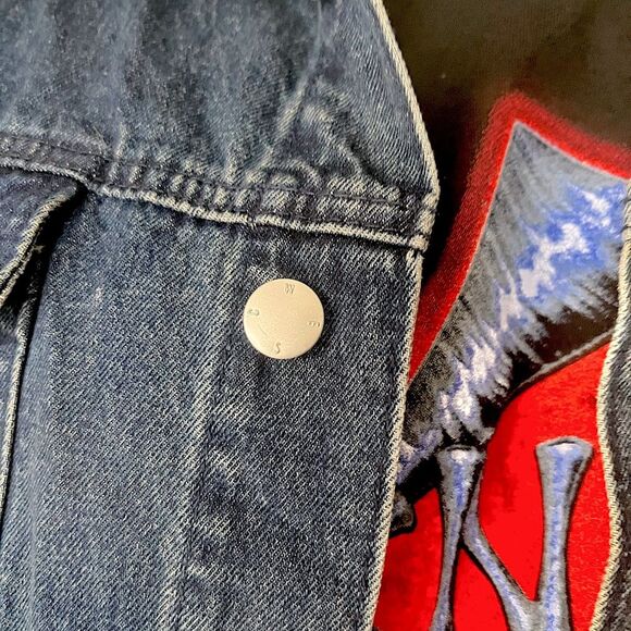 90’s Vintage Conspiracy by WESC Blue Jean Trucker Jacket Mens Size L - Picture 6 of 11